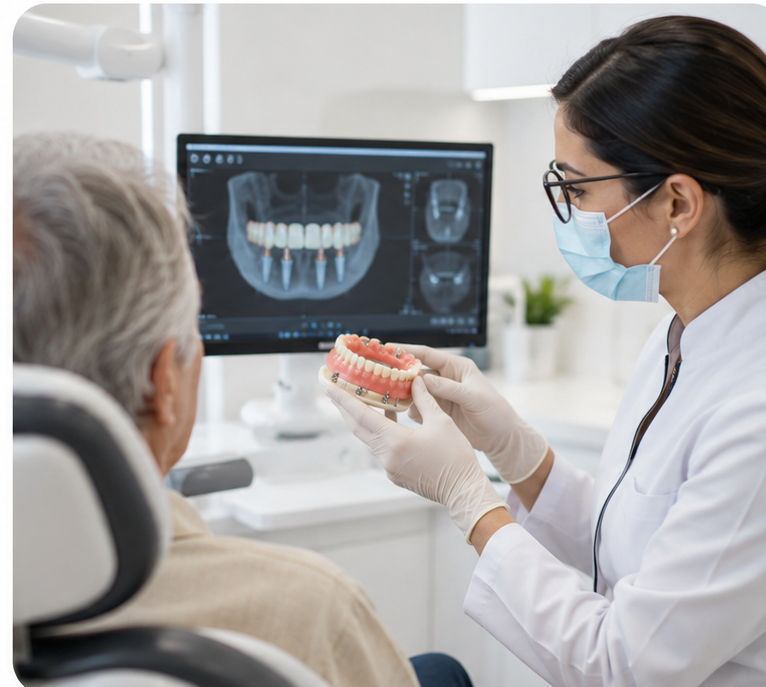 Prótese total fixa sobre implantes no conceito All-on-4